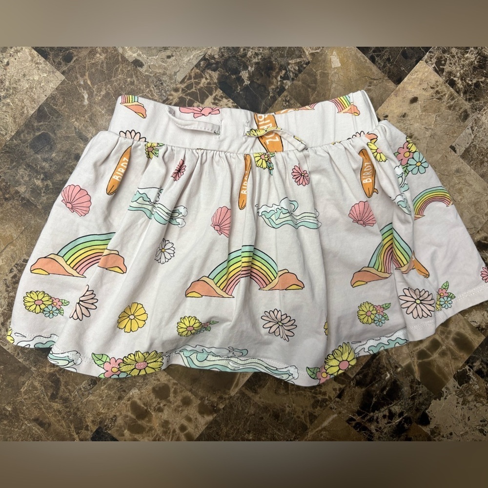 Birdz Colorful Rainbow and Floral Skirt short  3 years